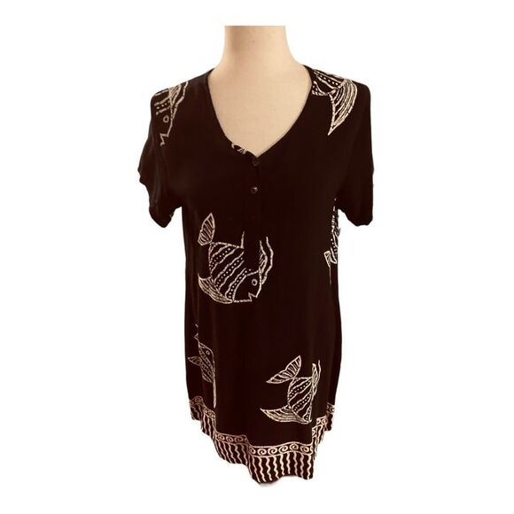 MTB Black and White Fish Dress - Picture 1 of 9